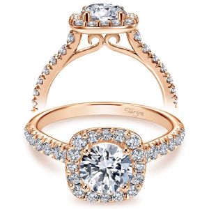Taryn 14k Rose Gold Round Halo Engagement Ring TE6872K44JJ