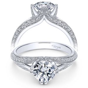 Taryn 14k White Gold Split Shank Round Engagement Ring TE6946W44JJ