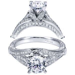 Taryn 14k White Gold Round Split Shank Engagement Ring TE6957W44JJ