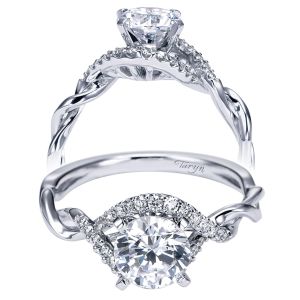 Taryn 14k White Gold Round Twisted Engagement Ring TE6963W44JJ 