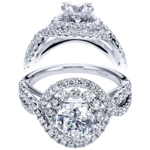 Taryn 14k White Gold Round Double Halo Engagement Ring TE6964W44JJ