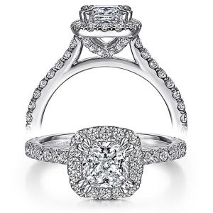 Taryn 14k White Gold Cushion Cut Diamond Engagement Ring TE7259C4W44JJ
