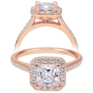 Taryn 14k Rose Gold Princess Cut Halo Engagement Ring TE7266K44JJ