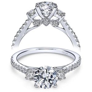 Taryn 14k White Gold Round Three Stone Diamond Engagement Ring TE7296W44JJ