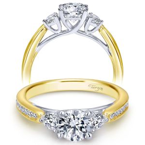 Taryn 14k Yellow/White Gold Round 3 Stones Engagement Ring TE7449M44JJ