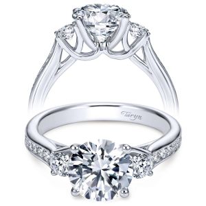 Taryn 14k White Gold 3 Stone Engagement Ring TE7476W44JJ