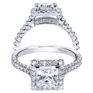 Taryn 14k White Gold Princess Cut Halo Engagement Ring TE7492W44JJ