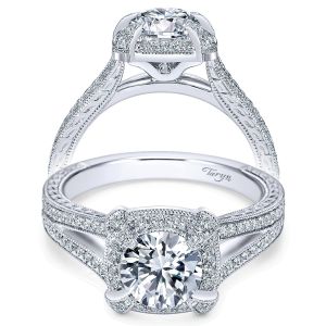 Taryn 14k White Gold Round Halo Engagement Ring TE7493W44JJ