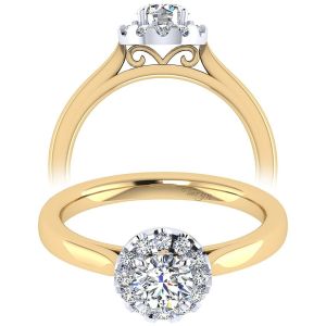 Taryn 14k Yellow Gold Round Halo Engagement Ring TE7497Y44JJ
