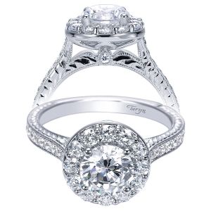 Taryn 14k White Gold Round Halo Engagement Ring TE7504W44JJ