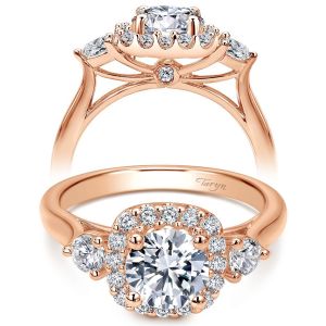 Taryn 14k Rose Gold Round Halo Engagement Ring TE7510K44JJ