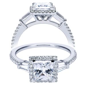 Taryn 14k White Gold Princess Cut Halo Engagement Ring TE7511W44JJ