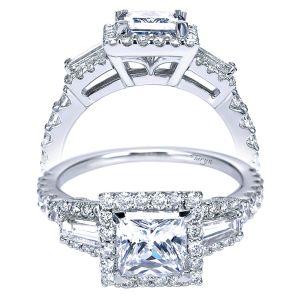Taryn 14k White Gold Princess Cut Halo Engagement Ring TE7512W44JJ