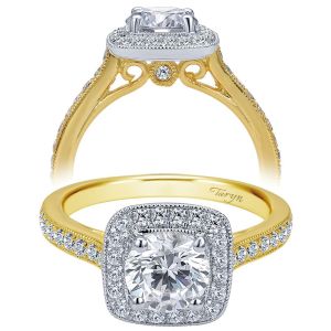 Taryn 14k Yellow/White Gold Round Halo Engagement Ring TE7525M44JJ