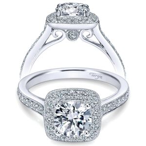 Taryn 14k White Gold Round Halo Engagement Ring TE7525W44JJ