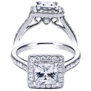 Taryn 14k White Gold Princess Cut Halo Engagement Ring TE7526W44JJ