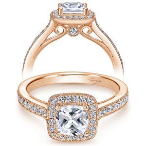 Taryn 14k Rose Gold Cushion Cut Halo Engagement Ring TE7527K44JJ