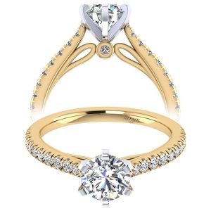 Taryn 14k Yellow Gold Round Straight Engagement Ring TE7533M44JJ