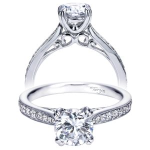 Taryn 14k White Gold Round Straight Engagement Ring TE7534W44JJ