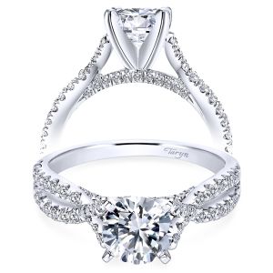 Taryn 14k White Gold Round Twisted Engagement Ring TE7544W44JJ