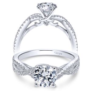 Taryn 14k White Gold Round Twisted Engagement Ring TE7546W44JJ 