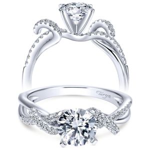 Taryn 14k White Gold Round Free Form Engagement Ring TE7756W44JJ