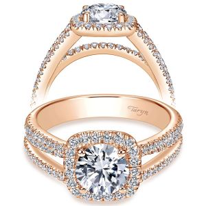 Taryn 14k Rose Gold Round Halo Engagement Ring TE7786K44JJ