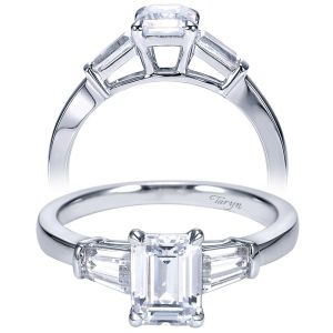 Taryn 14k White Gold Emerald Cut 3 Stones Engagement Ring TE7791W43JJ