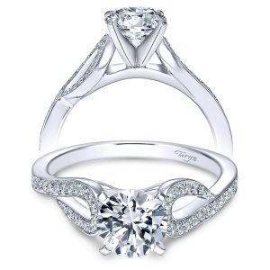 Taryn 14k White Gold Round Free Form Engagement Ring TE7802W44JJ