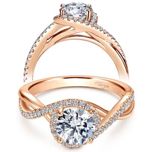 Taryn 14k Rose Gold Round Twisted Engagement Ring TE7804K44JJ