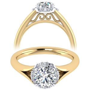 Taryn 14k Yellow/White Gold Round Halo Engagement Ring TE7807M44JJ