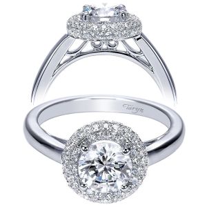Taryn 14k White Gold Round Double Halo Engagement Ring TE7821W44JJ