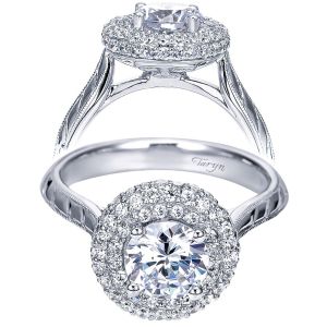 Taryn 14k White Gold Round Double Halo Engagement Ring TE7827W44JJ