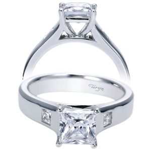 Taryn 14k White Gold Princess Cut Straight Engagement Ring TE7895W44JJ