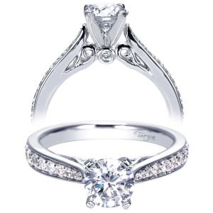 Taryn 14k White Gold Round Straight Engagement Ring TE8033W44JJ