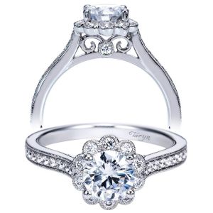 Taryn 14k White Gold Round Halo Engagement Ring TE8066W44JJ