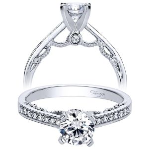 Taryn 14k White Gold Round Straight Engagement Ring TE8121W44JJ