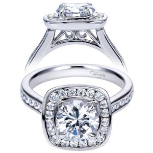 Taryn 14k White Gold Round Halo Engagement Ring TE8187W44JJ 