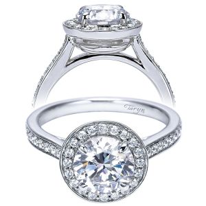 Taryn 14k White Gold Round Halo Engagement Ring TE8196W44JJ