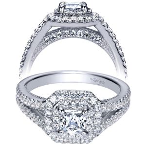 Taryn 14k White Gold Princess Cut Double Halo Engagement Ring TE8199W44JJ