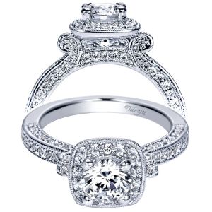 Taryn 14k White Gold Round Halo Engagement Ring TE8215W44JJ