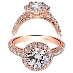 Taryn 14k Rose Gold Round Halo Engagement Ring TE8270K44JJ