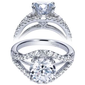 Taryn 14k White Gold Round Split Shank Engagement Ring TE8493W44JJ