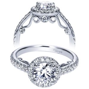 Taryn 14k White Gold Round Halo Engagement Ring TE8704W44JJ