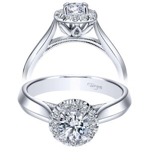 Taryn 14k White Gold Round Halo Engagement Ring TE8710W44JJ