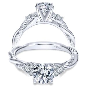 Taryn 14k White Gold Round Twisted Engagement Ring TE8817W44JJ