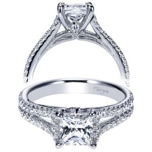 Taryn 14k White Gold Princess Cut Split Shank Engagement Ring TE9027W44JJ