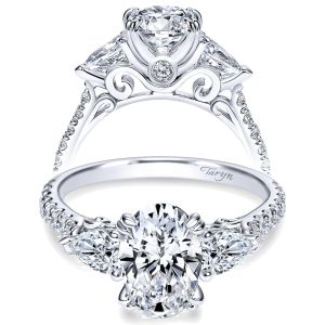 Taryn 14k White Gold Oval Halo Engagement Ring TE9048W44JJ