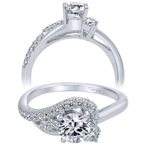 Taryn 14k White Gold Free Form Round Engagement Ring TE910072W44JJ