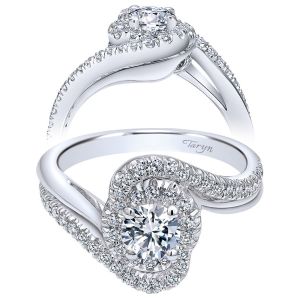 Taryn 14k White Gold Round Double Halo Engagement Ring TE910084W44JJ